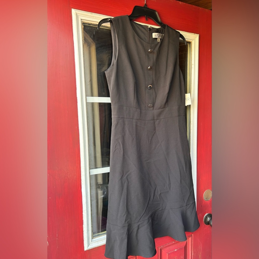 Kasper black ruffle dress size 4 NWT
